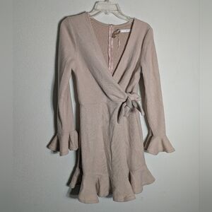 Saints‎ + Secrets Womens Wrap Sweater Dress Blush Coquette Ballerina Pink Large